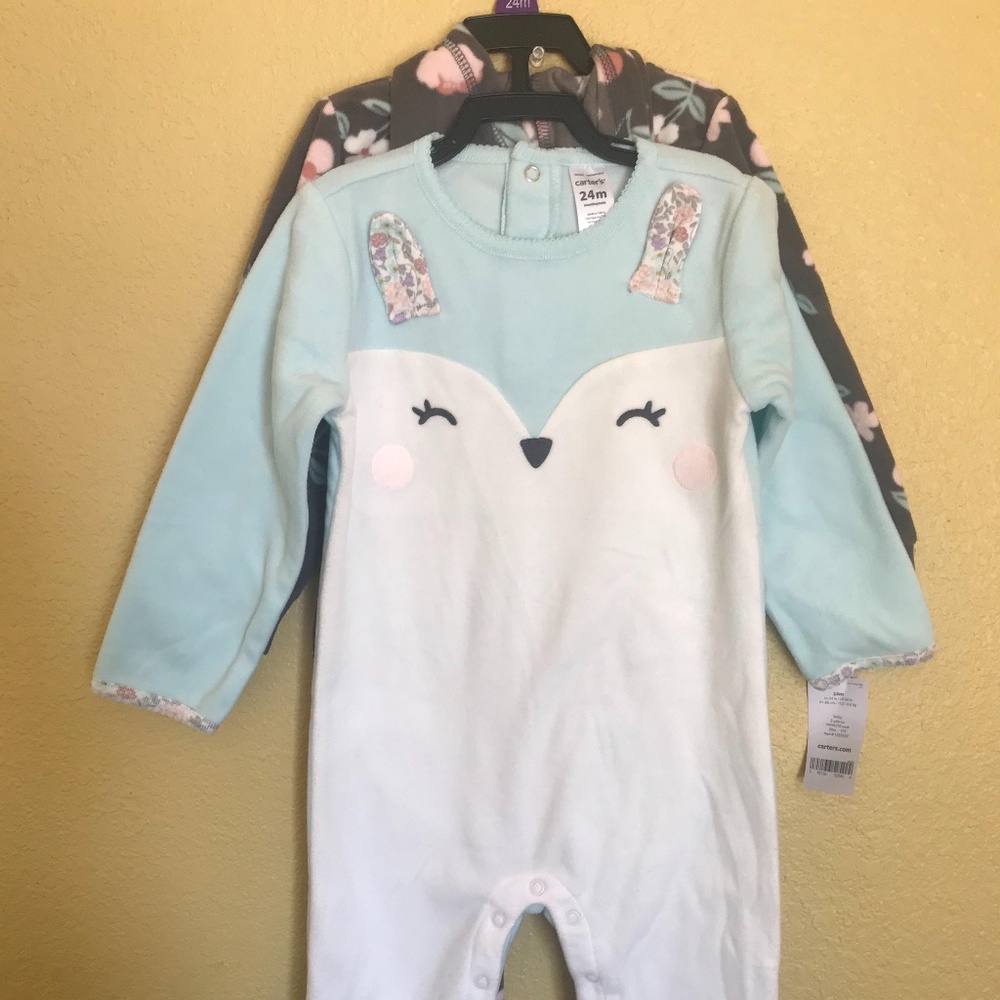 Carter's Baby Boys 2 piece Jumpsuit, blue/char 18m
